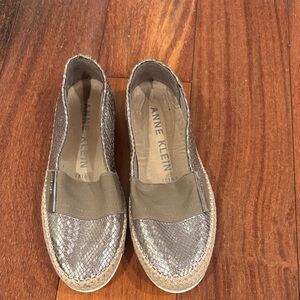 Anne Klein Metallic Silver Espadrilles